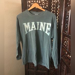 Maine vintage distressed cotton long sleeve t-shirt